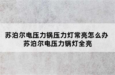 苏泊尔电压力锅压力灯常亮怎么办 苏泊尔电压力锅灯全亮